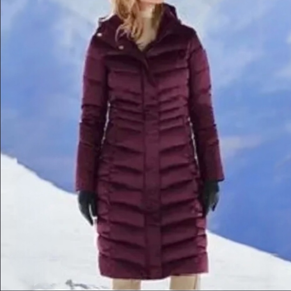 Lands' End Women's Burgundy Puffer Coat